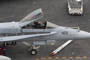 403-6172 USS Reagan - From Vulture's Row - F-18 Hornet